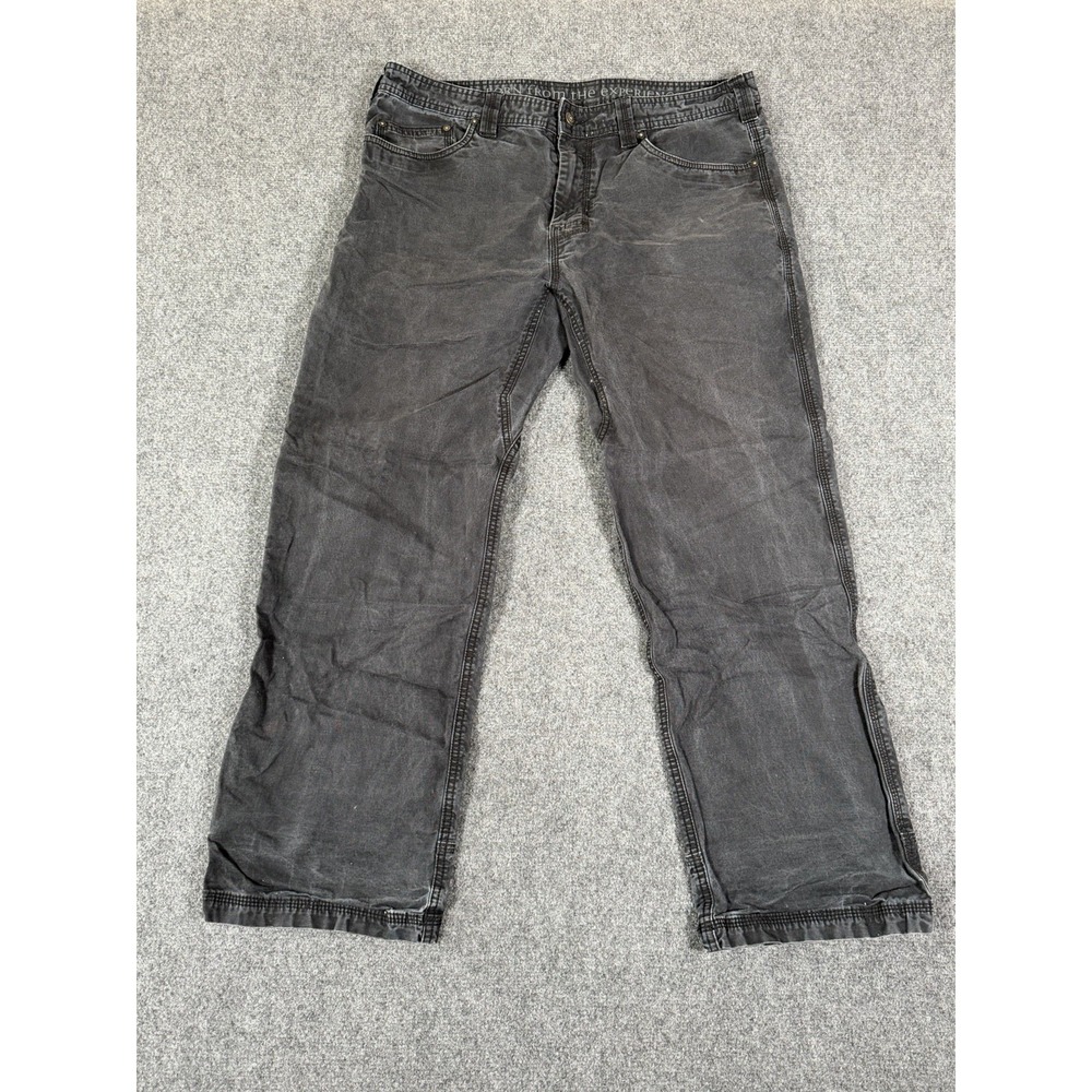 Prana Pants Mens 36x28 Black Bronson Organic Cotton Canvas Carpenter Outdoor